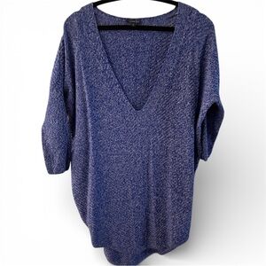 Express Vibrant Blue Textured Sweater